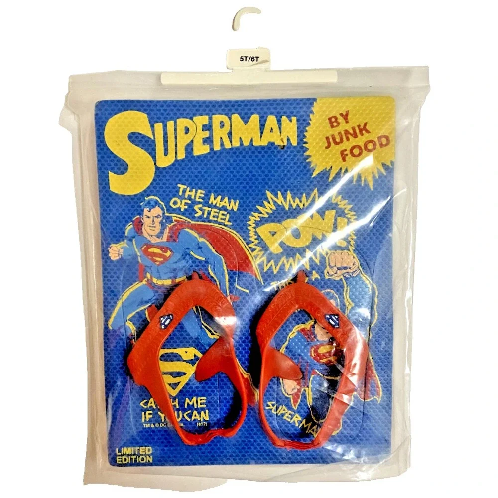 SUPERMAN The Man Of Steel Junk Food‎ Limited Edition 5T/6T Sandals